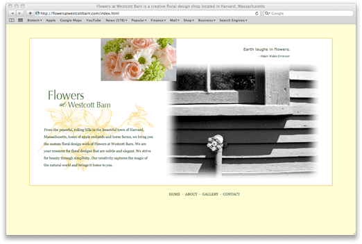 flowers at westcott barn home page